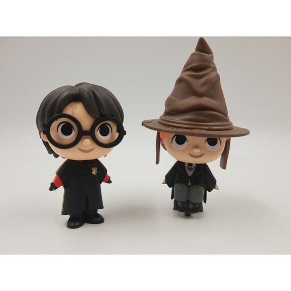 Funko Mystery Minis Harry Potter Lot of 2 Harry Ron Weasley Vinyl Figures Loose - Picture 1 of 4